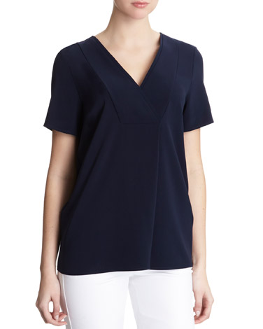 Gallery Cross Over Pleated Top